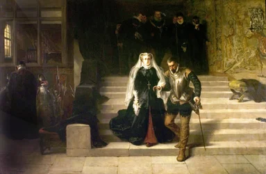 Mary, Queen of Scots, bliver ført til sin henrettelse, 1871