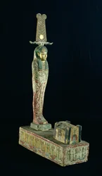 Begravelsesstatuette af Ptah-Sokar-Osiris (malet træ)
