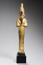 Osiris, sen dynastisk periode, 664-332 f.Kr. (forgyldt træ med bronzeindlæg)