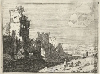 Gedehyrder ved en slotsgrav Landskaber med gamle romerske bygninger (serietitel)