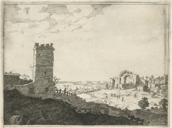 Landskab med tårn Landskaber med gamle romerske bygninger (serietitel)