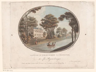 Udsigt over Ranston i Dorsetshire Ranston i Dorsethshire La Seigneurie de Jh Ryves Ecuyer. (titel på objekt) Jardins Anglais (serietitel på objekt) English Gardens (serietitel)