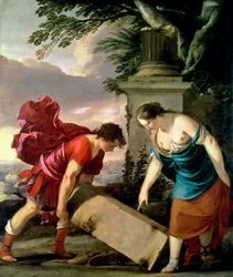 Theseus og hans Moder Aethra, c.1635-36