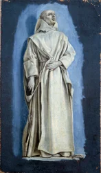Saint Bruno Maleri på lærred af Laurent de La Hyre (1606-1656) 1600-tallets søn. 0,37 x 0,21 m Paris. Louvre-museet