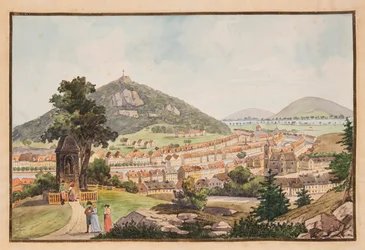 Udsigt over Karlsbad Karlovy Vary, ca. 1800.