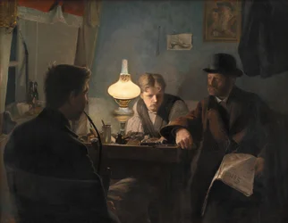 Et besøg i skomagerforretningen, 1885.