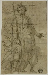 Studer for Juno (eller Diana) med en påfugl