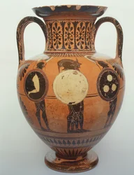 Sort-figur amfora, 515-490 f.Kr. (keramik)
