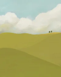 Skyer og marker, ca. 2018 (blandede medier)
