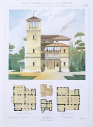 Design fra "Town and Country Houses Based on the Modern Houses of Paris", ca. 1864