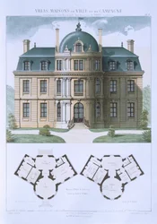 Design fra "Town and Country Houses Based on the Modern Houses of Paris", ca. 1864