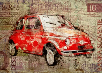 Rød vintage Fiat 500