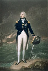 Sir Horatio Nelson, K.B., Kontreadmiral of the Blue, indgraveret og udgivet af William S. Barnard (1774-1849), pub. 1798 (farvet litho)