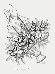 Kurv med blomster (ca. 1891–1941)