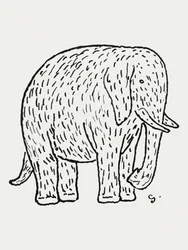 Elefant (ca. 1891–1941) – tegning i høj opløsning af Leo Gestel