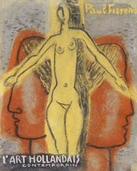 »Nøgen kvinde mellem to mænd, der vender hovedet væk fra hinanden« (1933) af Leo Gestel.