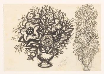To vaser med blomster
