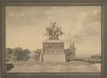 Design til et monument over sejren af Waterloo recto..., 1815.