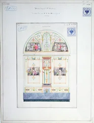 Vægmaleri til Eremitagen, St. Petersborg, ca. 1840