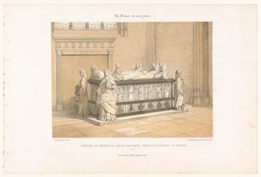 Grav af François II af Bretagne i Nantes, katedral Tombeau de François II, duc de Bretagne, dans la cathédrale de Nantes (titel på objektet) Contemporary France (serietitel) La France de nos jours (serietitel på objekt)
