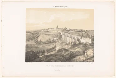 Udsigt over Dinan og viadukten over floden Rance Vue de Dinan-prisen de la Vallée des Noyers (titel på objekt) Contemporary France (serietitel) La France de nos jours (serietitel på objekt)