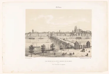 Udsigt over Orléans fra venstre bred af Loire Orleans. Vue pris de la rive gauche de la Loire (titel på objekt) Contemporary France (serietitel) La France de nos jours (serietitel på objekt)