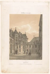 Udsigt over gården til Palais Jacques-Coeur i Bourges Bourges. Vue interior de la maison de Jacques Coeur (titel på objektet) Contemporary France (serietitel) La France de nos jours (serietitel på objekt)