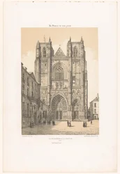 Udsigt over katedralen St. Peter og St. Paul i Nantes La cathédrale à Nantes (titel på objekt) Contemporary France (serietitel) La France de nos jours (serietitel på objekt)