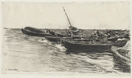 Både på stranden, ca. 187481.