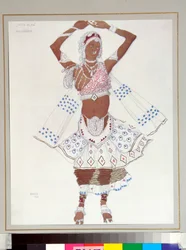Ballets russes: ""bayadere"" Kostume designet af Leon Bakst (1866-1924) til balletten ""Le dieu Bleu"" af Michel Fokine