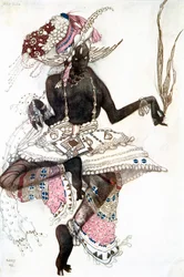 Bayadere kostumedesign til Le Dieu Bleu The Blue God, 1911