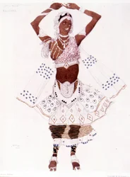 Bayadre-kostume skabt af Léon Bakst til "The Blue God" af Reynaldo Hahn (1875 - 1947)