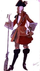 Kostumedesign til Prince Charming Hunting, fra Sleeping Beauty