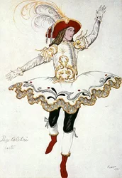 Kostumedesign til The Pageboy of the Fairy Humming Bird, fra Sleeping Beauty