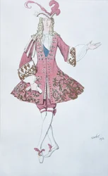 Side de la prinsesse. Kostumedesign til balletten Sleeping Beauty af P. Tchaikovsky, 1916