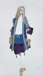Side de la prinsesse. Kostumedesign til balletten Sleeping Beauty af P. Tchaikovsky, 1916