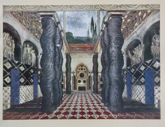 Scenedesign til stykket The Martyrdom of St. Sebastian af Gabriele D