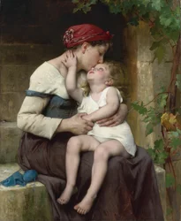 ""Mere et fille"" (Mor og barn) Maleri af Leon Jean Basile Perrault (1832-1908) 1894 Privat samling
