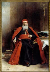 Portræt i foden af Charles Lavigerie (1825-1892) Archeveque of Algier, Cardinal Primate of Africa Maleri af Leon Joseph Bonnat (1833-1922) 1888 Søn. 2,39 x 1,64 m