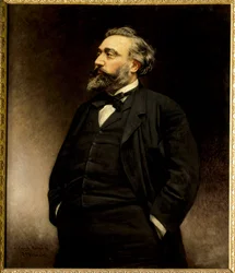 Portræt af Leon Gambetta (1838 - 1882), fransk politiker. maleri af Leon Joseph Bonnat (1833 - 1922) (h s/t 1,15 x 1). - Portræt af Leon Gambetta (1838-1882) fransk politiker. Maleri af Leon Joseph Bonnat (1833-1922). Slotsmuseet, Versaille