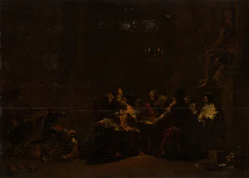 Pashur slår Jeremias i templet, ca. 1648 (olie på panel)