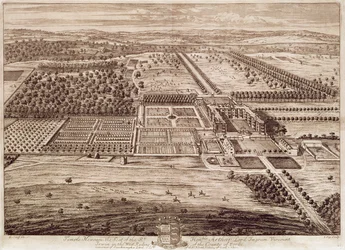 Prospekt af Temple Newsam House fra øst, indgraveret af Jan Kip (ca. 1652-1722) 1702 (gravering)