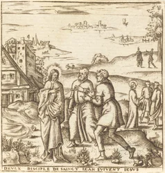 Kristus beder to disciple af Johannes Døberen at følge ham