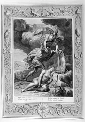 I græsk mytologi skærer Perseus af Gorgonens hoved af Medusa