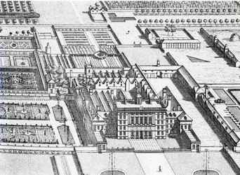 Badmintonhus på County of Gloucester, graveret af Johannes Kip (detalje fra 192764)