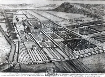 Chatsworth House, graveret af Johannes Kip
