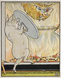 Illustration til fortællingen "De tre små grise"