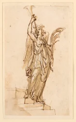 Design til skulptur: Angel Blowing Trumpet