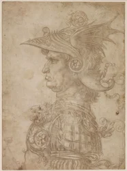 En buste af en kriger i profil til venstre, 1475-1480.