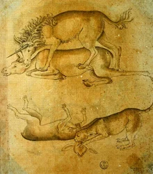 Dyr (pen, blæk og vask på papir)